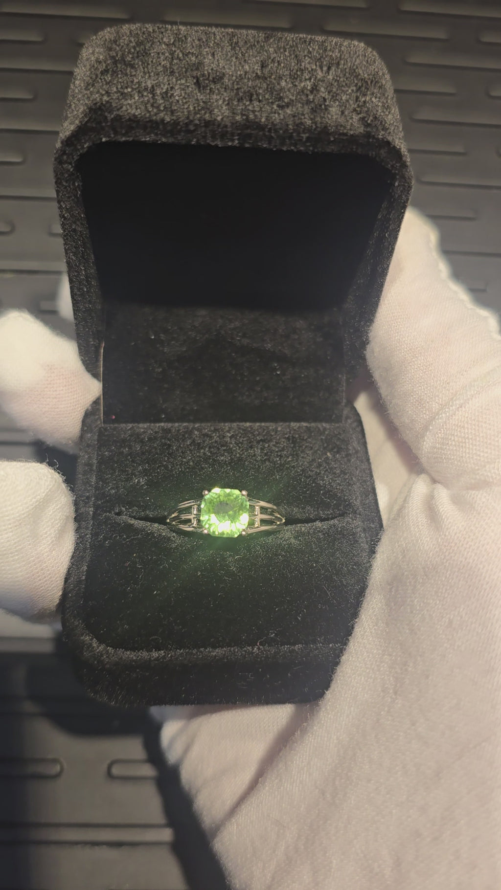Green Nebula — Natural Green Tourmaline Sterling Silver Ring