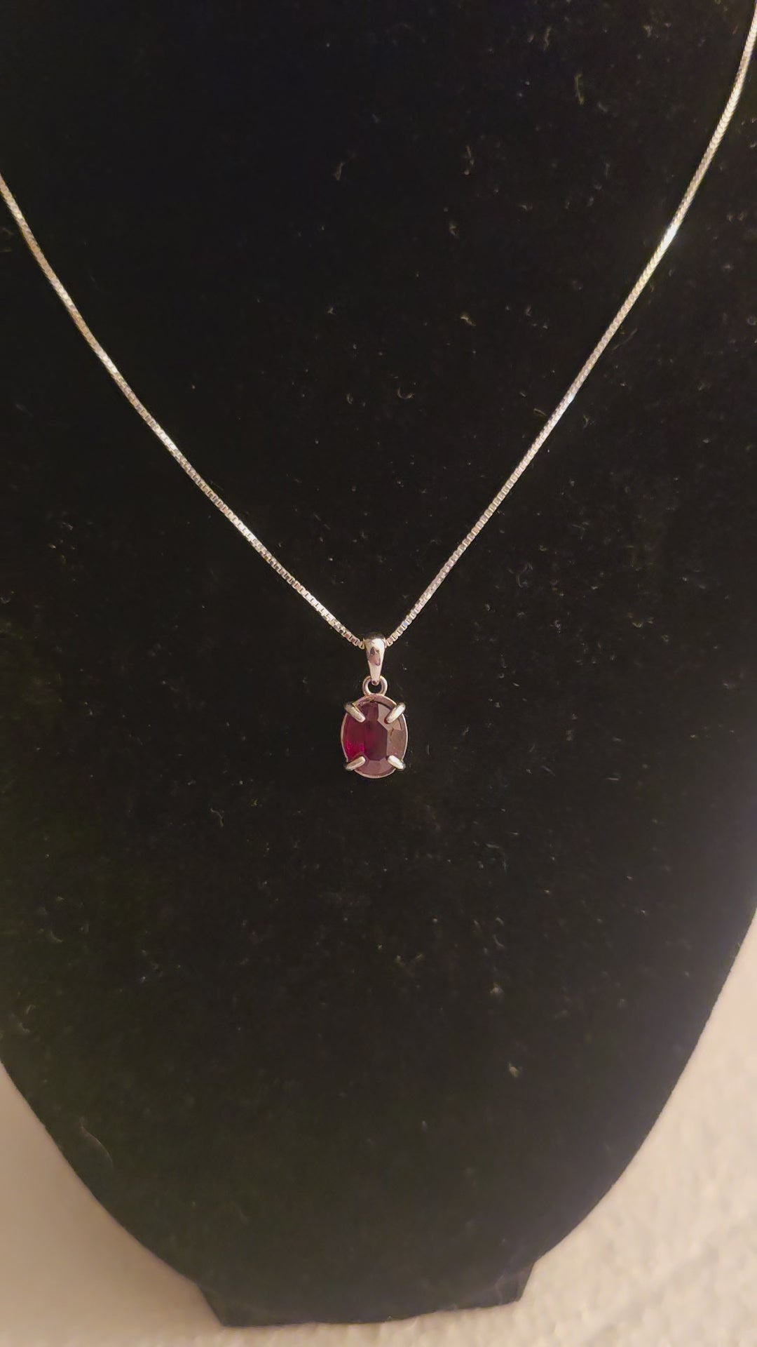 Crimson Eclipse - Garnet Oval Pendant