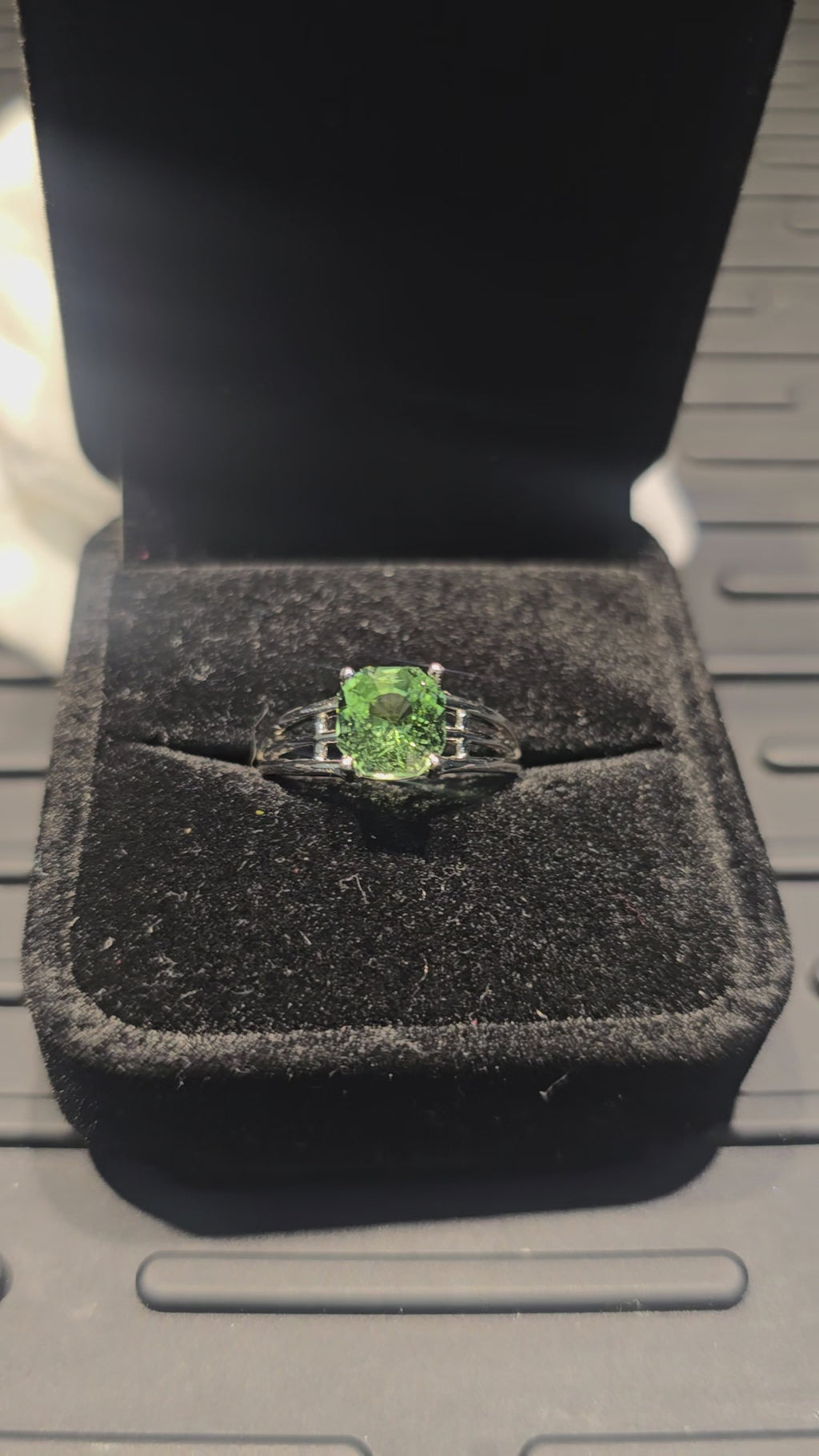 Green Nebula — Natural Green Tourmaline Sterling Silver Ring