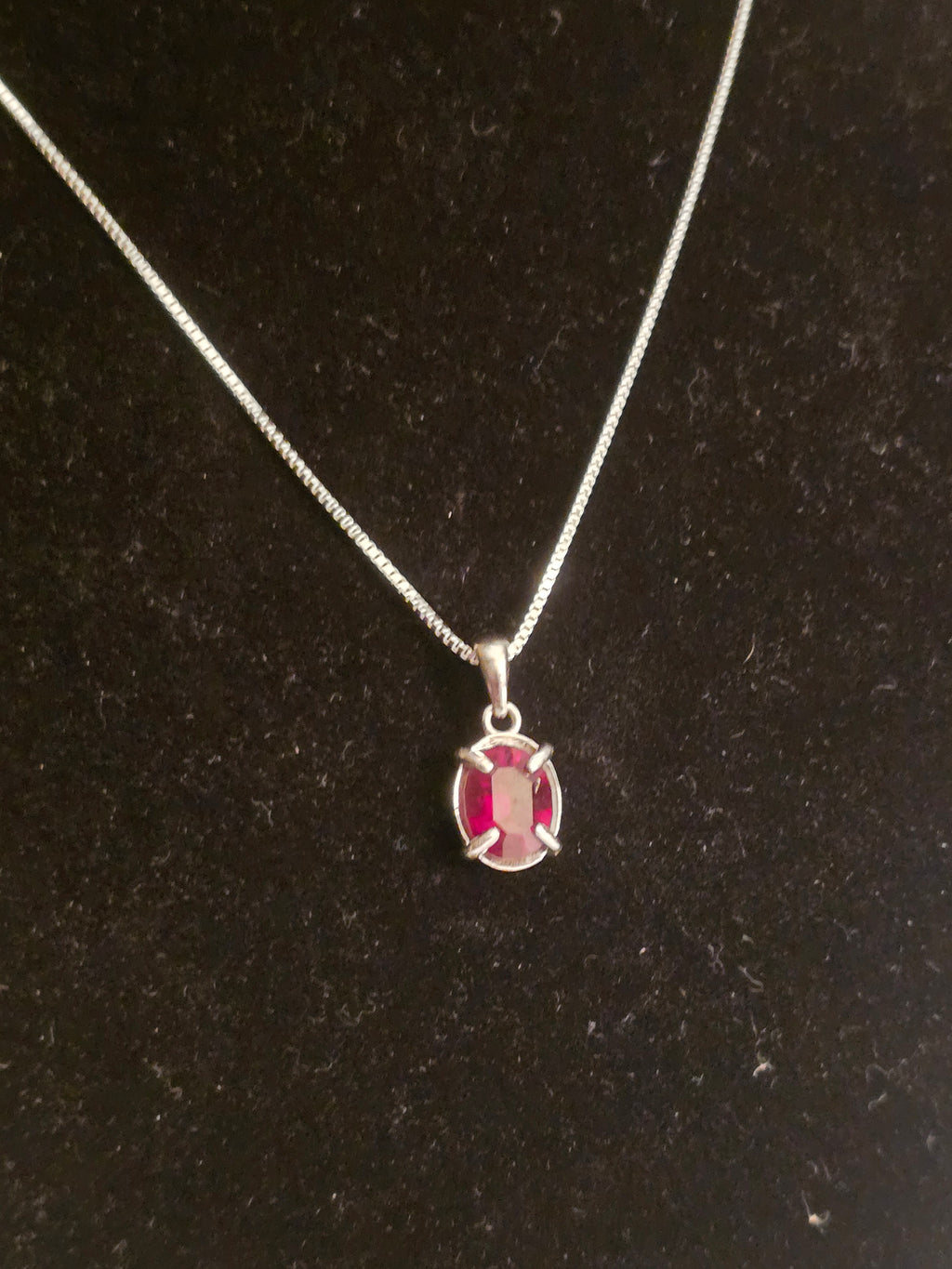Crimson Eclipse - Garnet Oval Pendant
