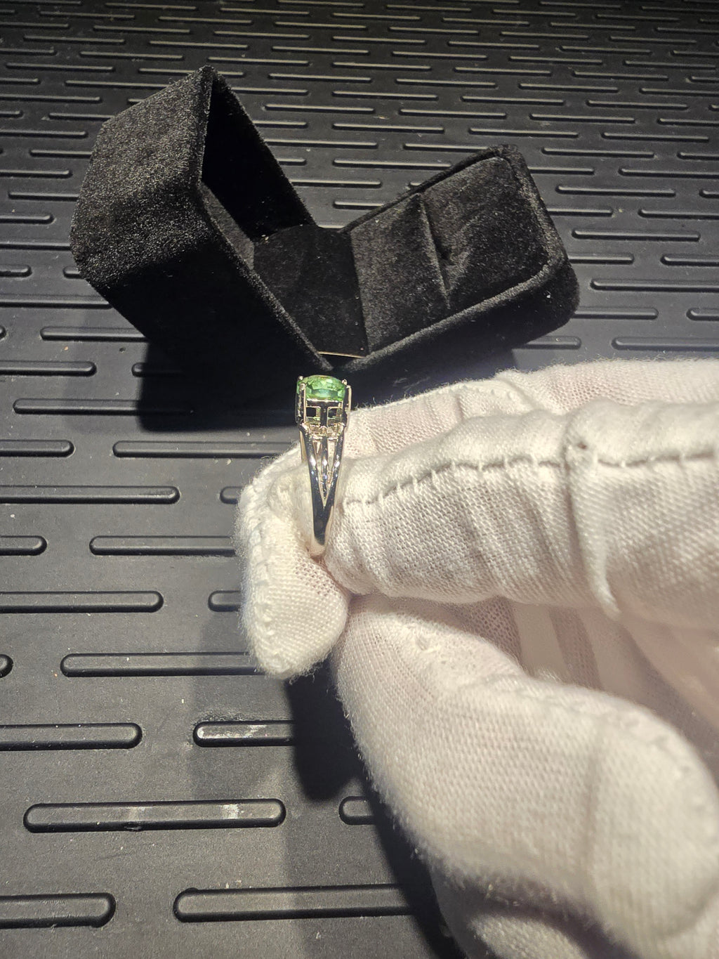 Green Nebula — Natural Green Tourmaline Sterling Silver Ring